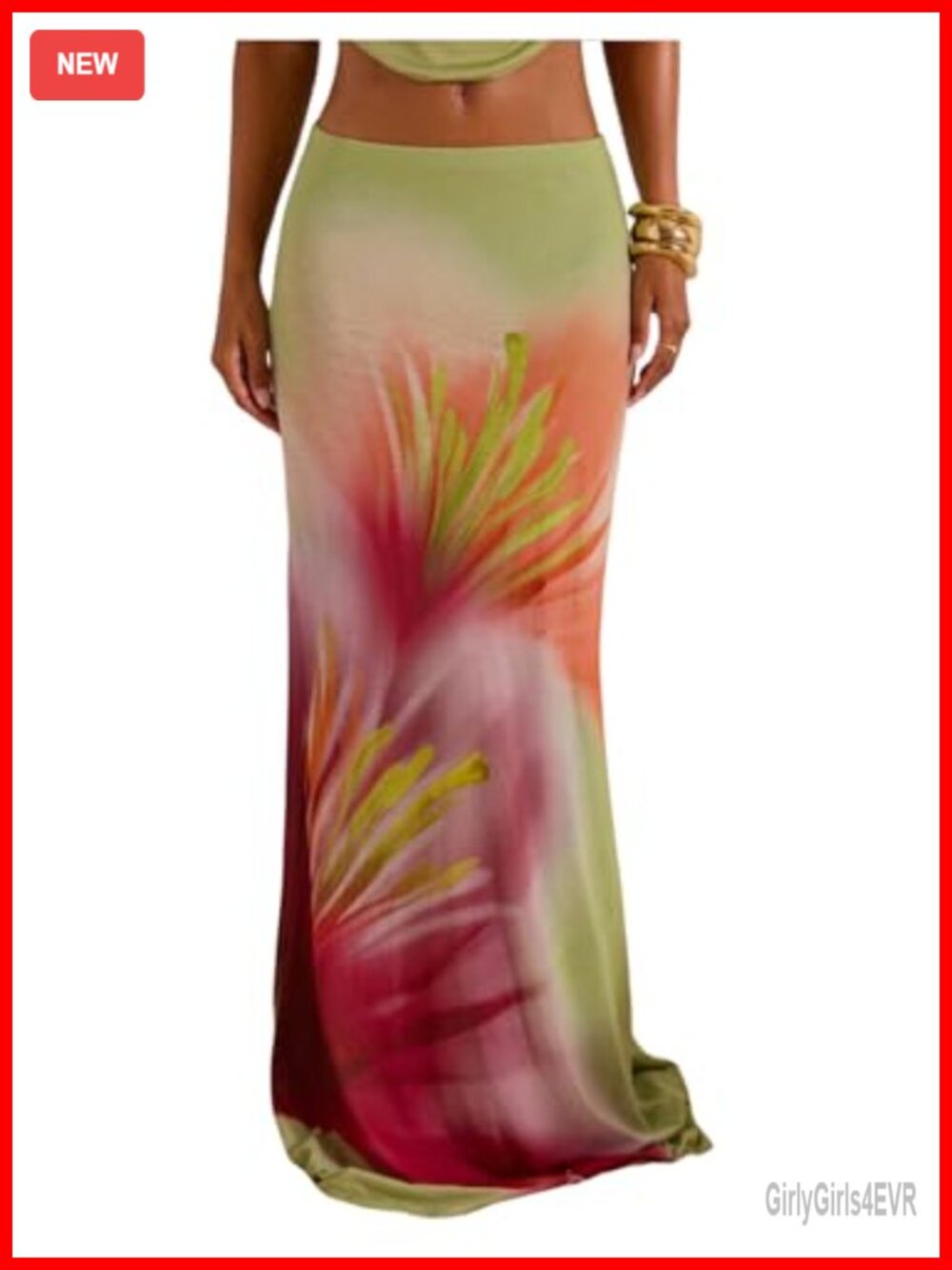 Women's Floral Low Rise Bodycon Maxi Beach Sheer Mesh Skirt Stretch